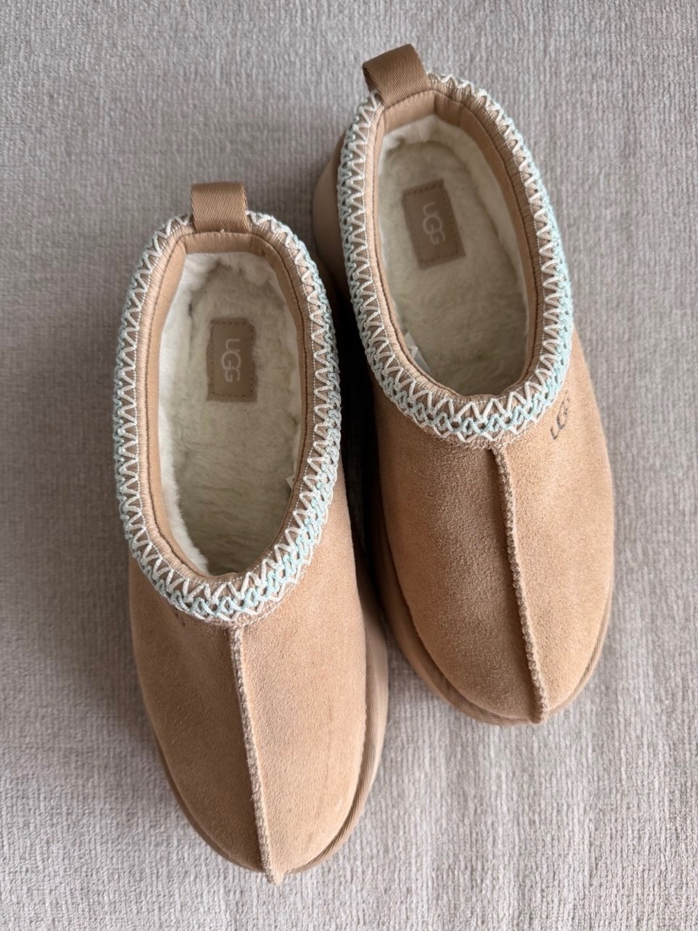 UGG Women's Tan Suede Cozy Slip-On Slippers
